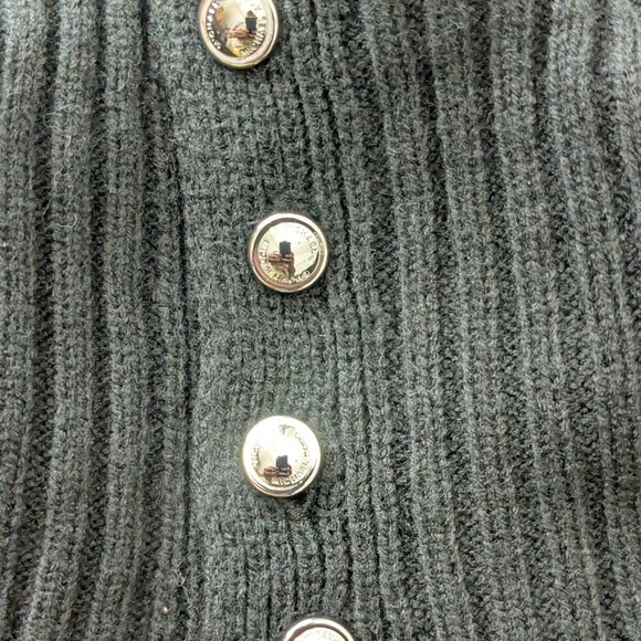 MICHAEL Michael Kors Women's Wide-Rib Button Turtleneck Poncho Black NWT - Picture 7 of 13